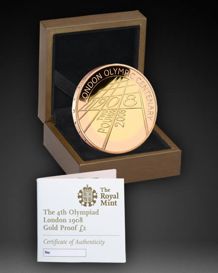 2008 Gold Proof £2 – 'Centenary London Olympics 1908' 2008 Gold Proof £2 – 'Centenary London Olympics 1908'